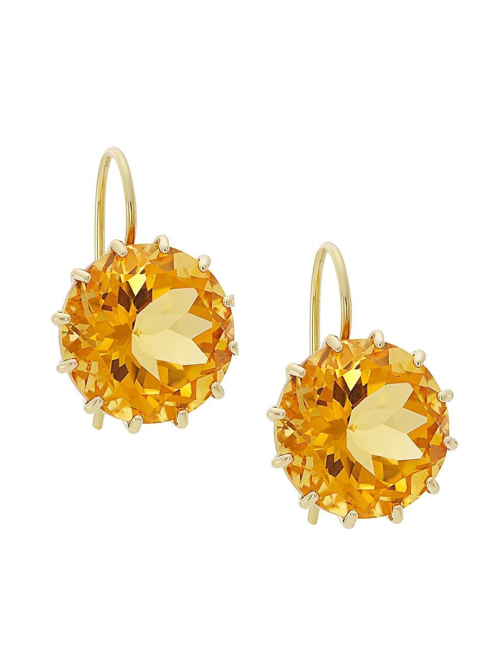 Womens Kat 18K Yellow Gold & Citrine Drop Earrings Product Image