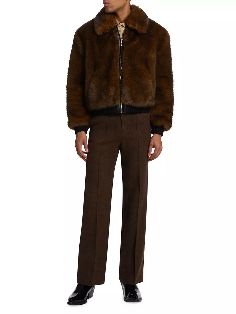 Faux-Fur Harrington Jacket Product Image