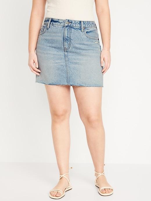 Mid-Rise OG Jean Mini Skirt Product Image