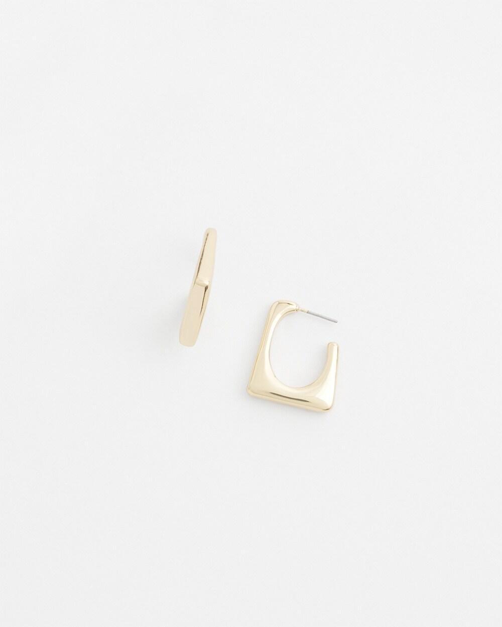 No Droop Gold Tone Square Hoop Earring   Chico's - Gold - Women Product Image