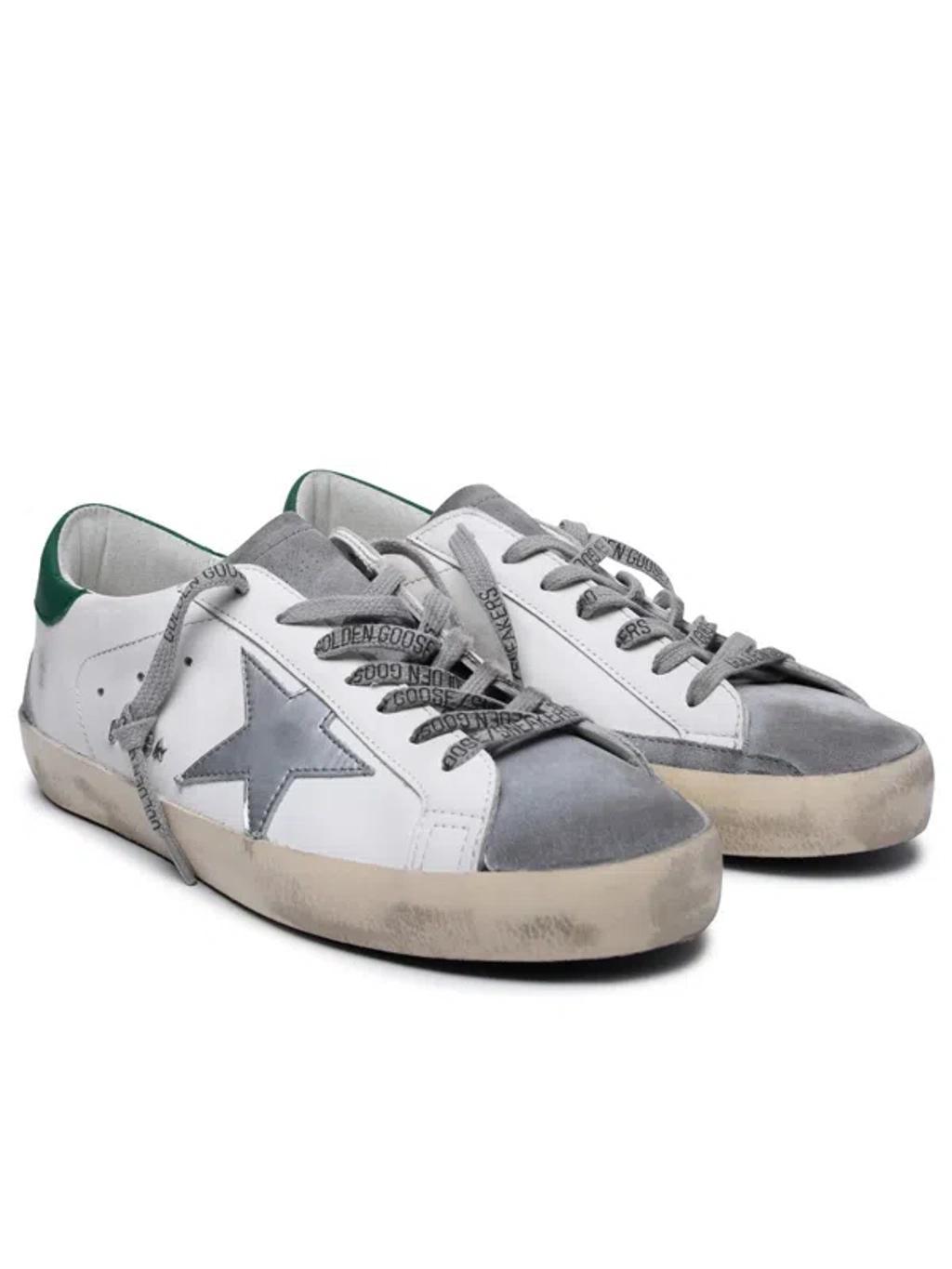 GOLDEN GOOSE White Leather Super-star Sneakers Product Image