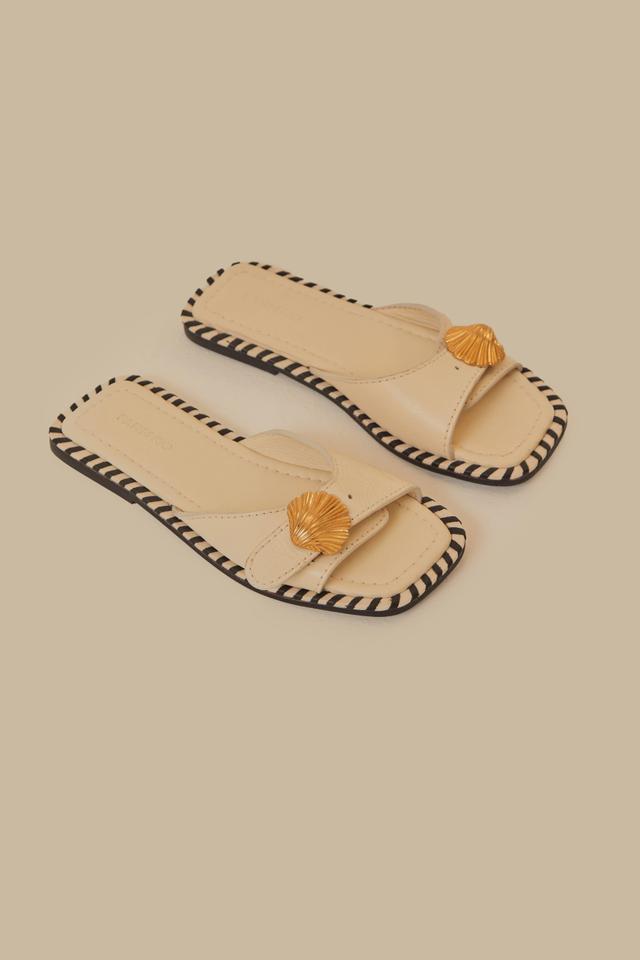 Off-White Slide Flat Sandal, OFF-WHITE / 7 Product Image