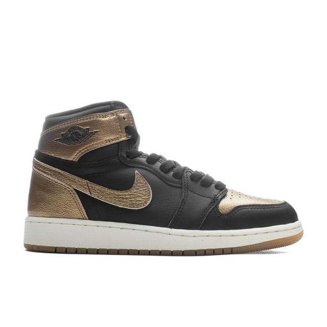 Air Jordan 1 Retro High OG (GS) 'Black and Gold' - Black/Metallic Gold/Sail Male Product Image