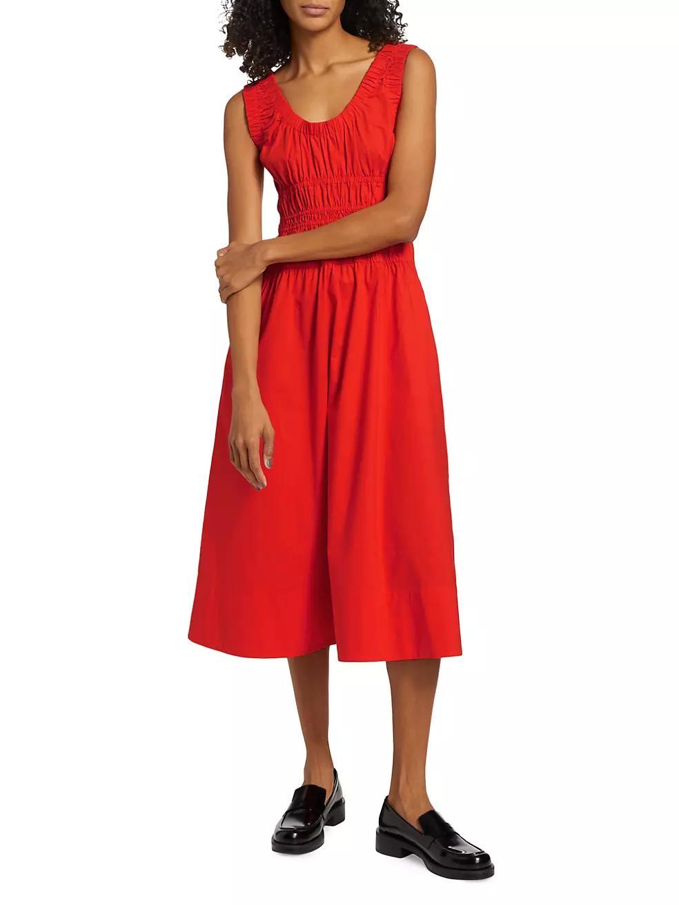 Penny Cotton Poplin Midi-Dress Product Image