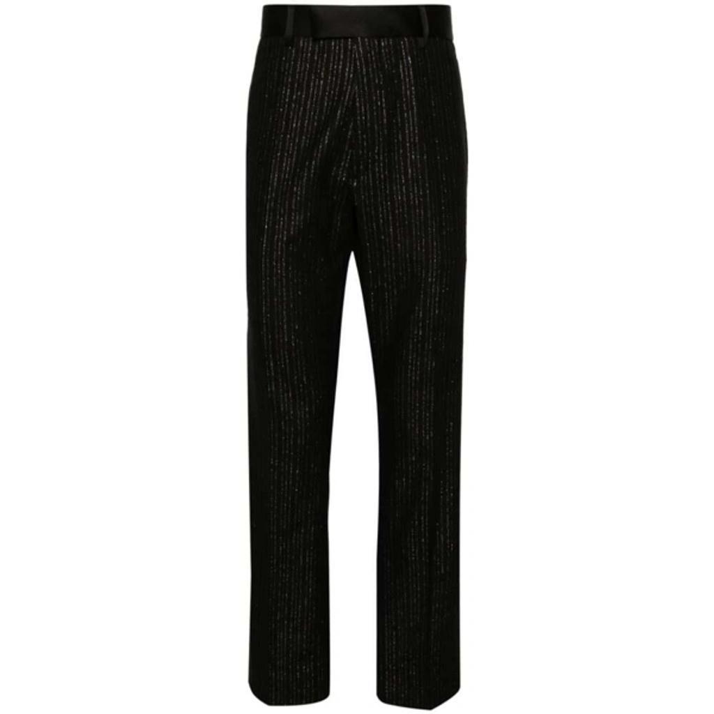 Pinstripe Tailored Trousers In Black Product Image