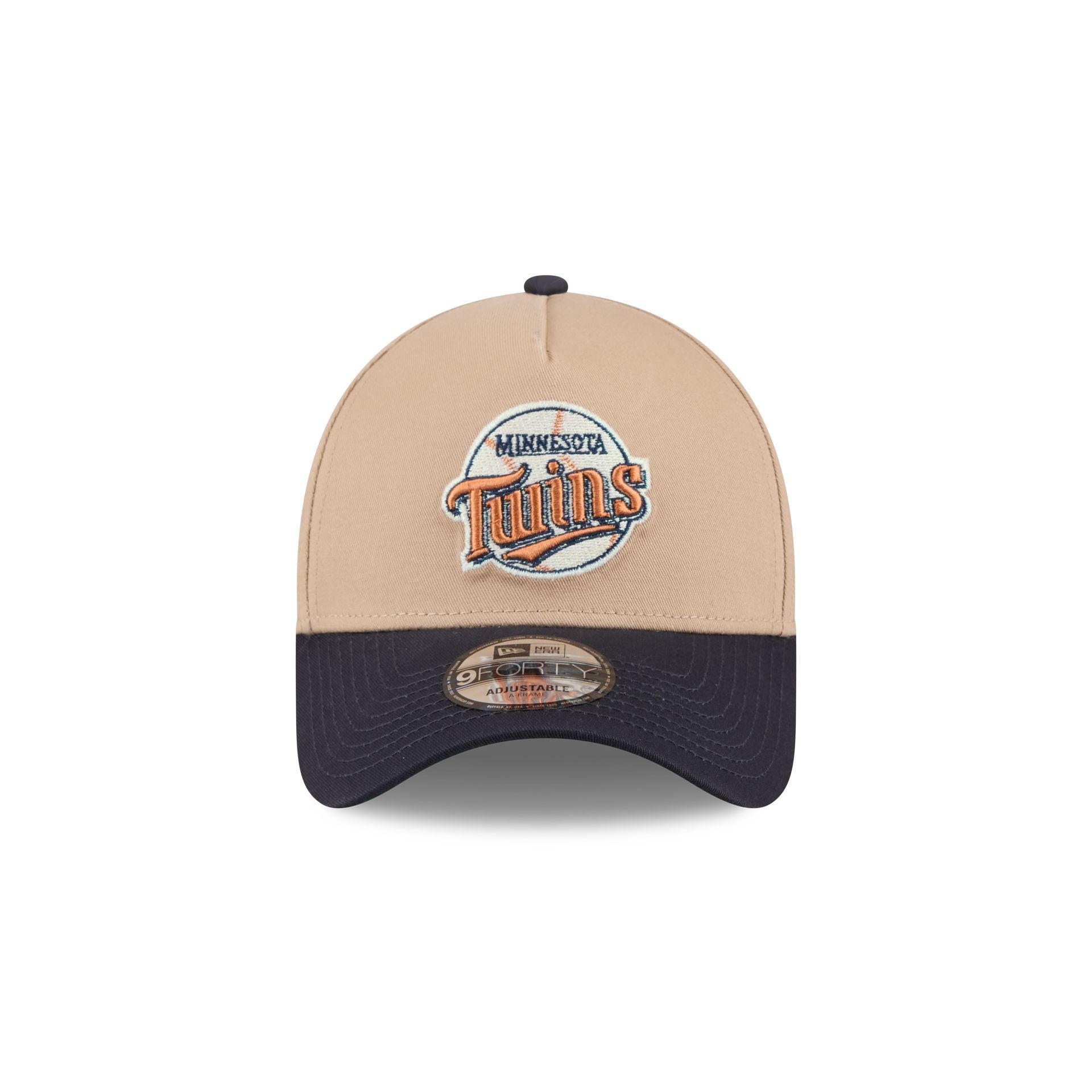 Minnesota Twins Beige Khaki 9FORTY A-Frame Snapback Hat Male Product Image