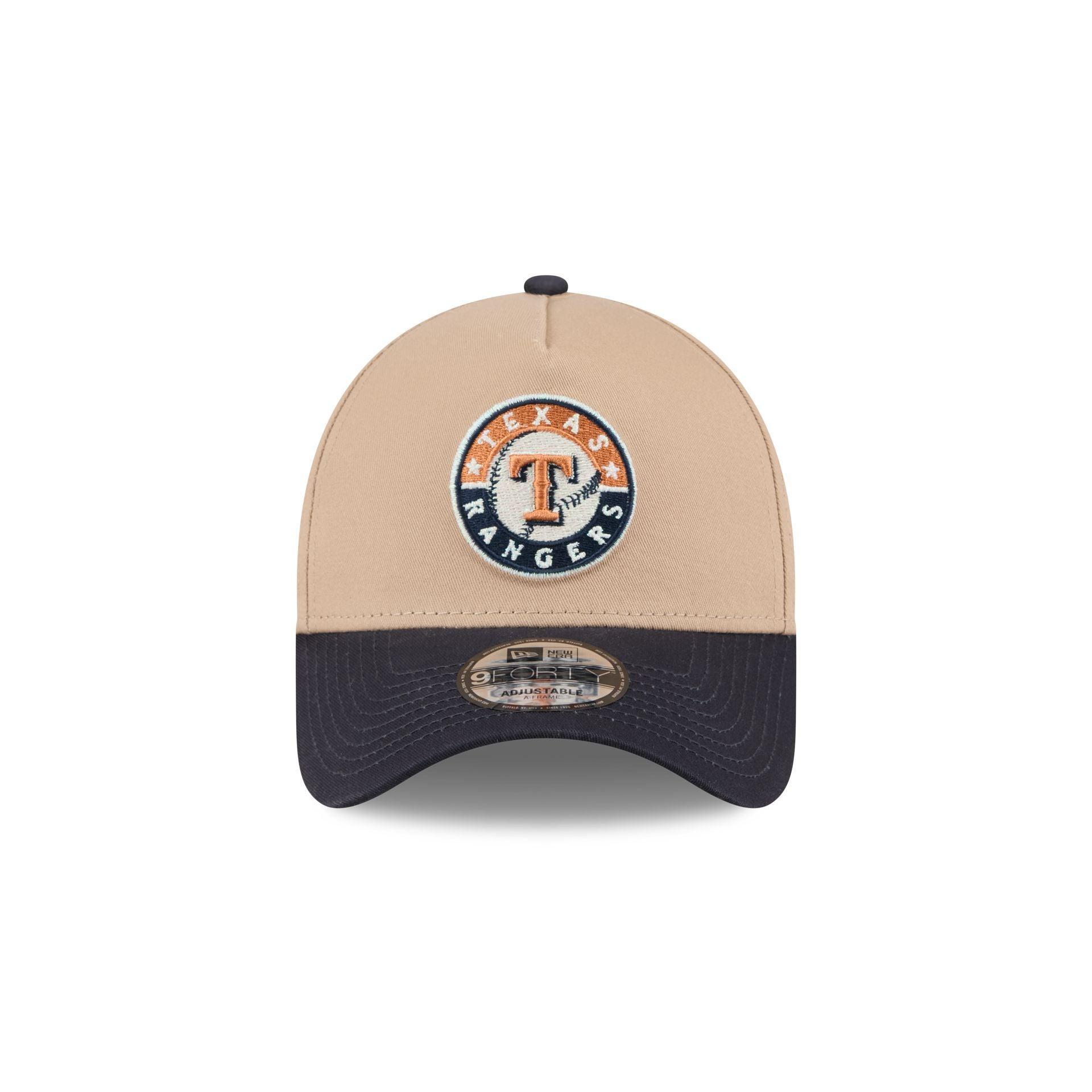 Texas Rangers Beige Khaki 9FORTY A-Frame Snapback Hat Male Product Image