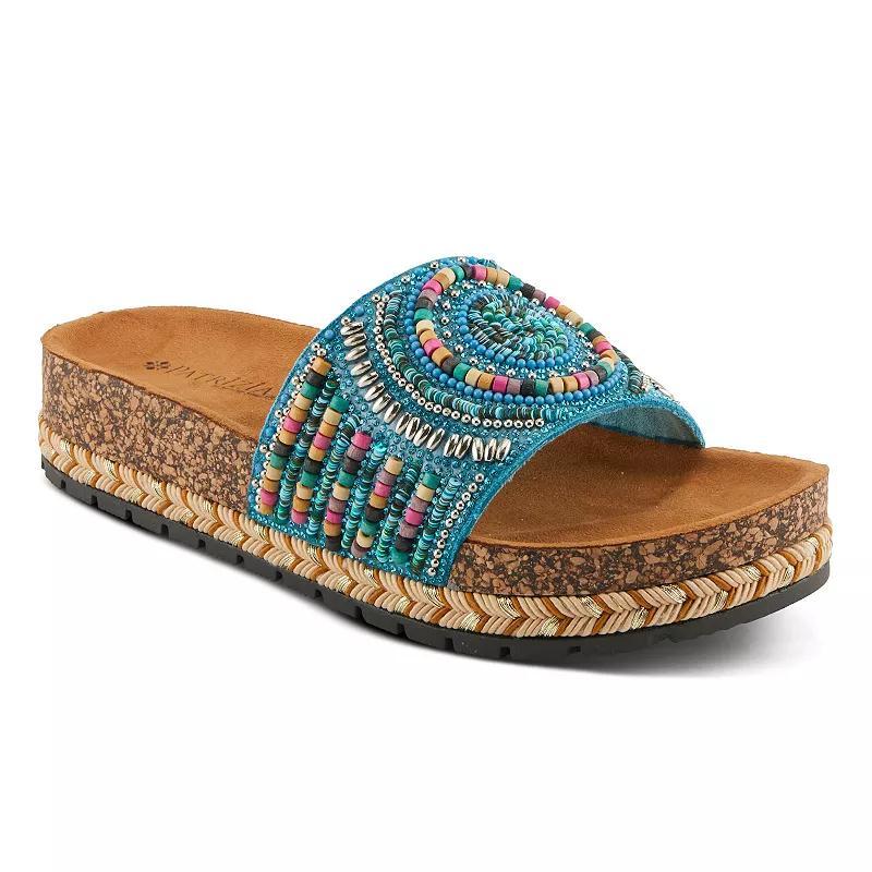 Patrizia Swirla Womens Beaded Slide Sandals Turq/Blue Product Image