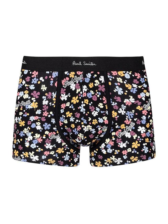 Mens Logo and Flower Cotton-Stretch Trunks Product Image