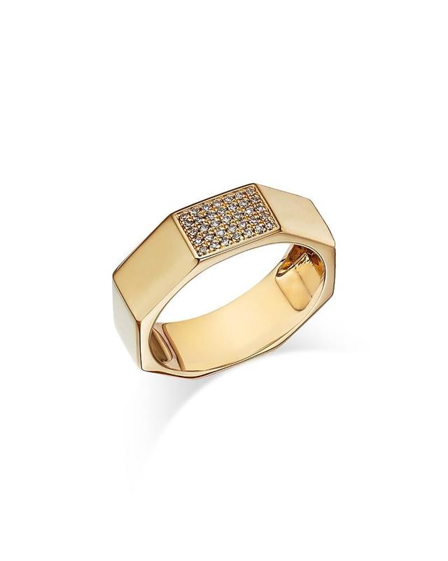 Bloomingdales Fine Collection Mens Diamond Cluster Geometric Band in 14K Yellow Gold, 0.15 ct. t. w. Product Image