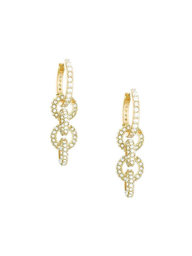 Womens Multi-Ring 18K Gold-Plated & Crystal Dangle Earrings Product Image