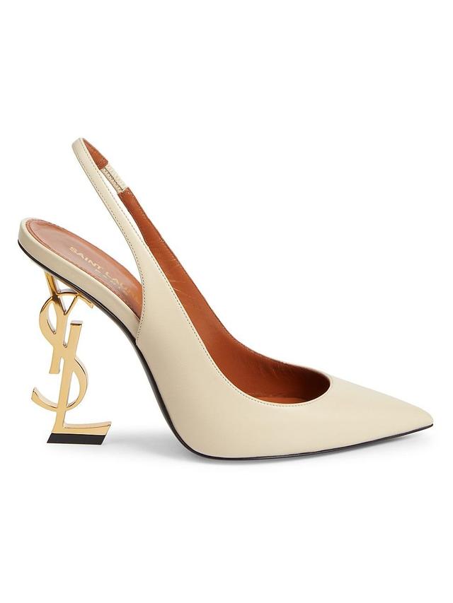 Womens Opyum Logo-Heel Leather Slingback Pumps Product Image