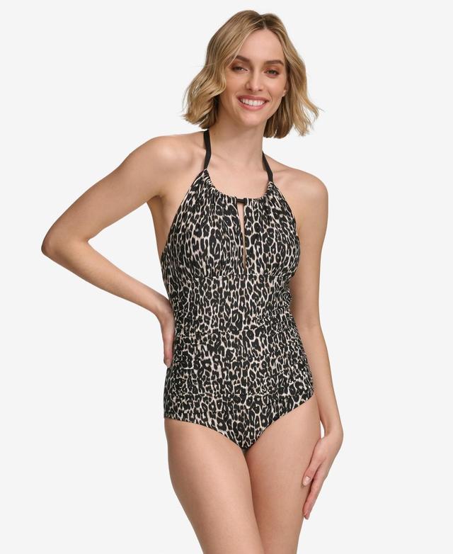 Calvin Klein Womens Keyhole-Neck One-Piece Swimsuit Product Image