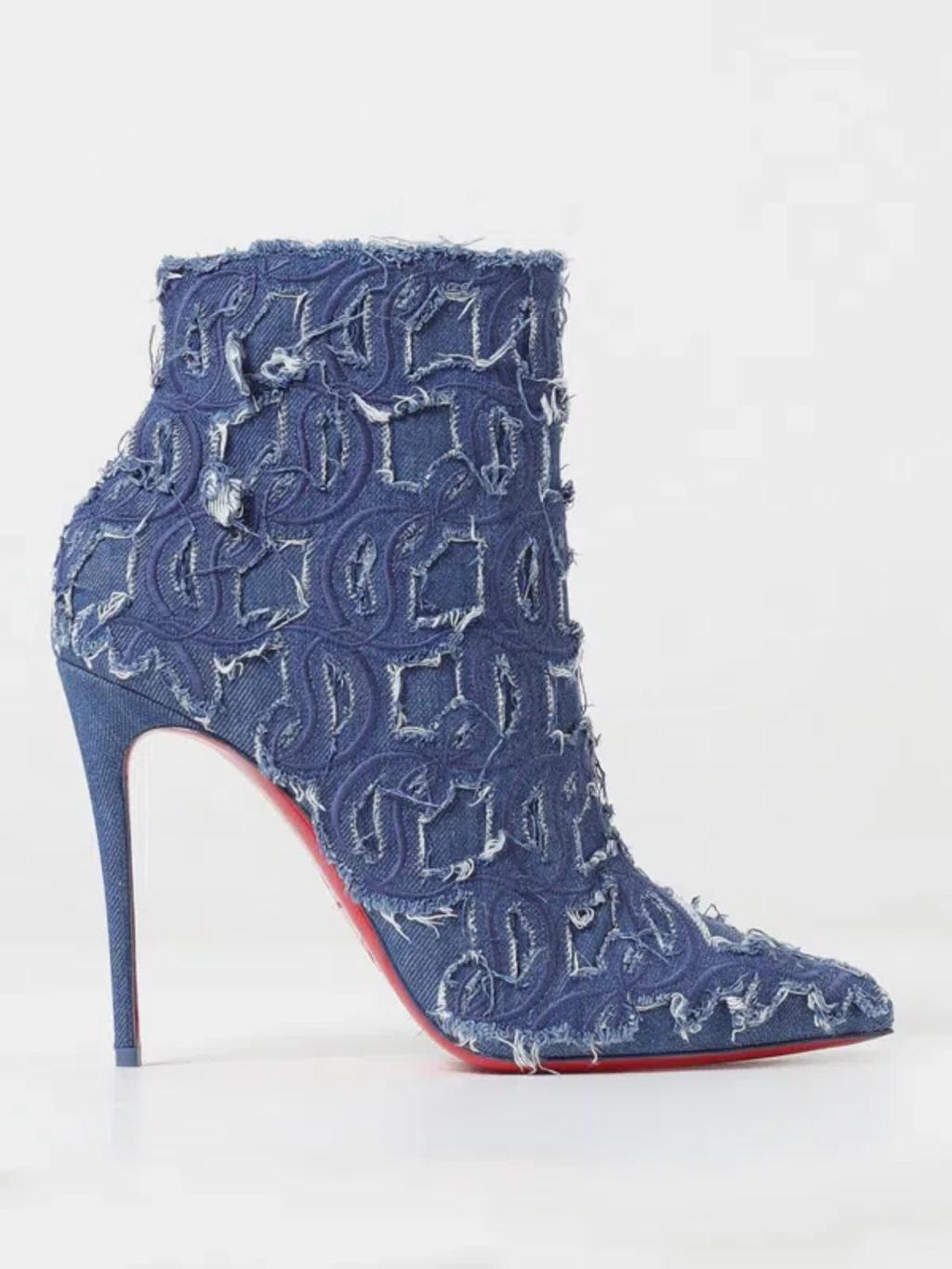 CHRISTIAN LOUBOUTIN Womens  So Kate Booty 100 Heeled Boots In Blue Product Image