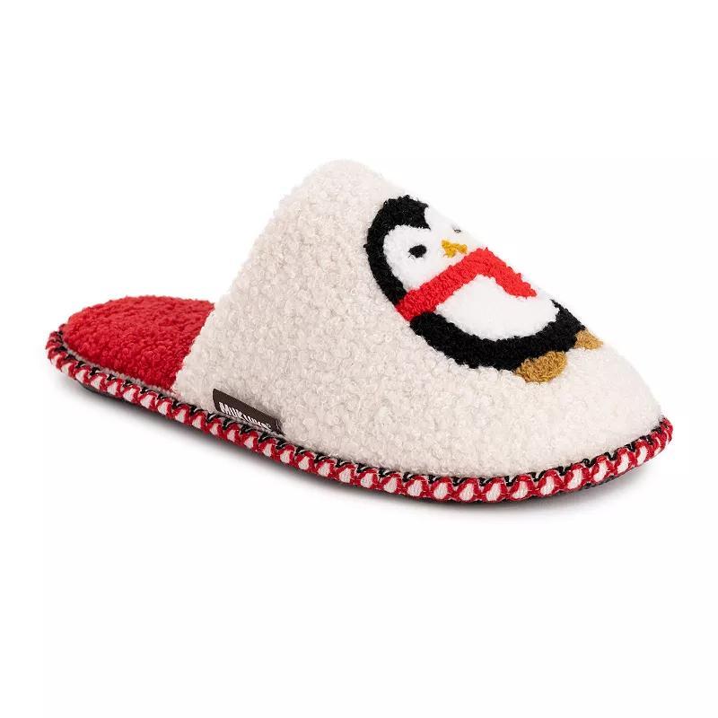 MUK LUK Novelty Womens Scuff Slippers White 2 Product Image