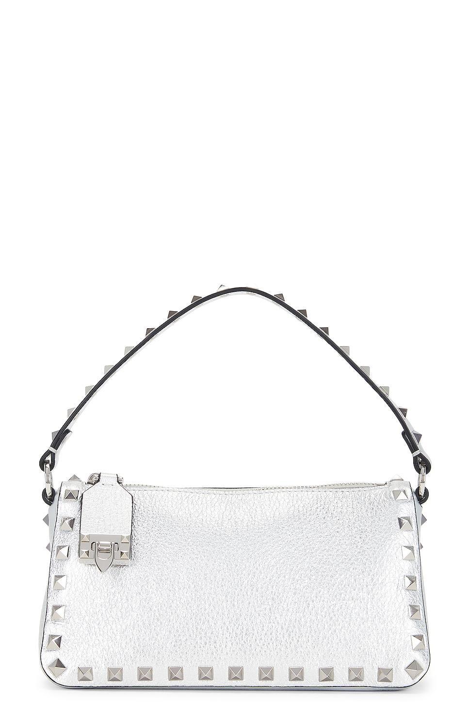 Valentino Garavani Rockstud Small Shoulder Bag Metallic Silver.. Product Image