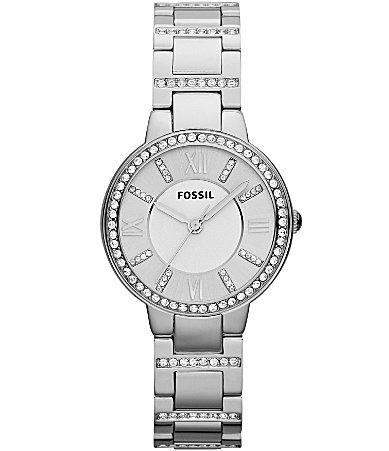 Fossil Womens Virginia Stainless Steel Bracelet Watch 30mm ES3282 Product Image