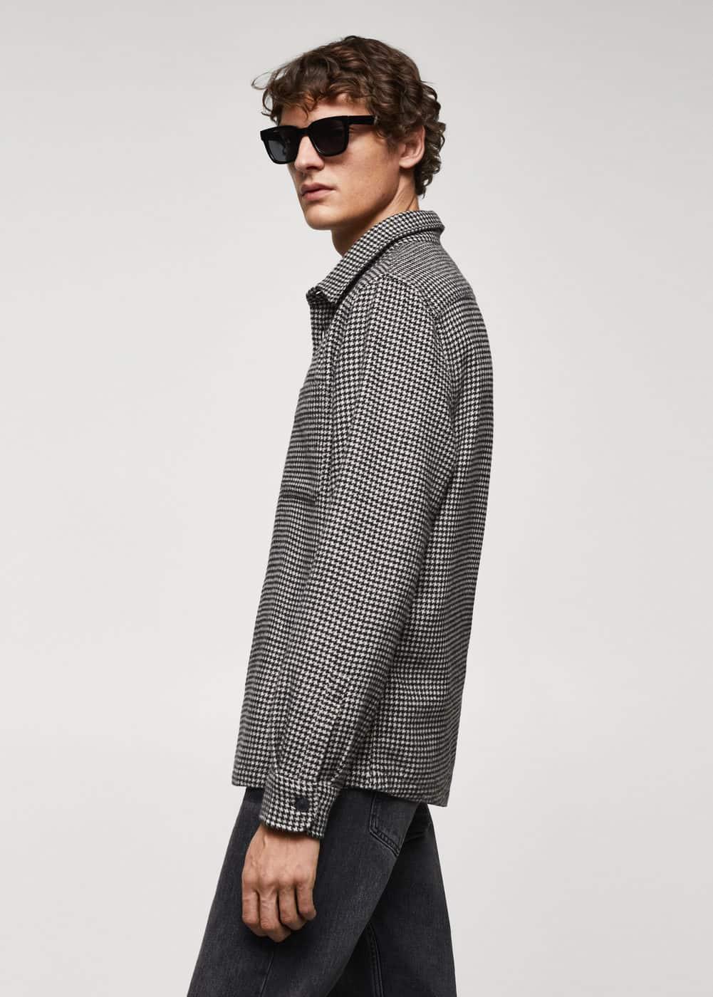 MANGO MAN - Houndstooth overshirt blackMen Product Image