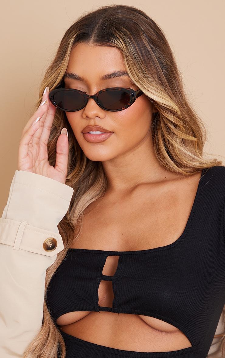 Tortoiseshell Small Oval Sunglasses Product Image