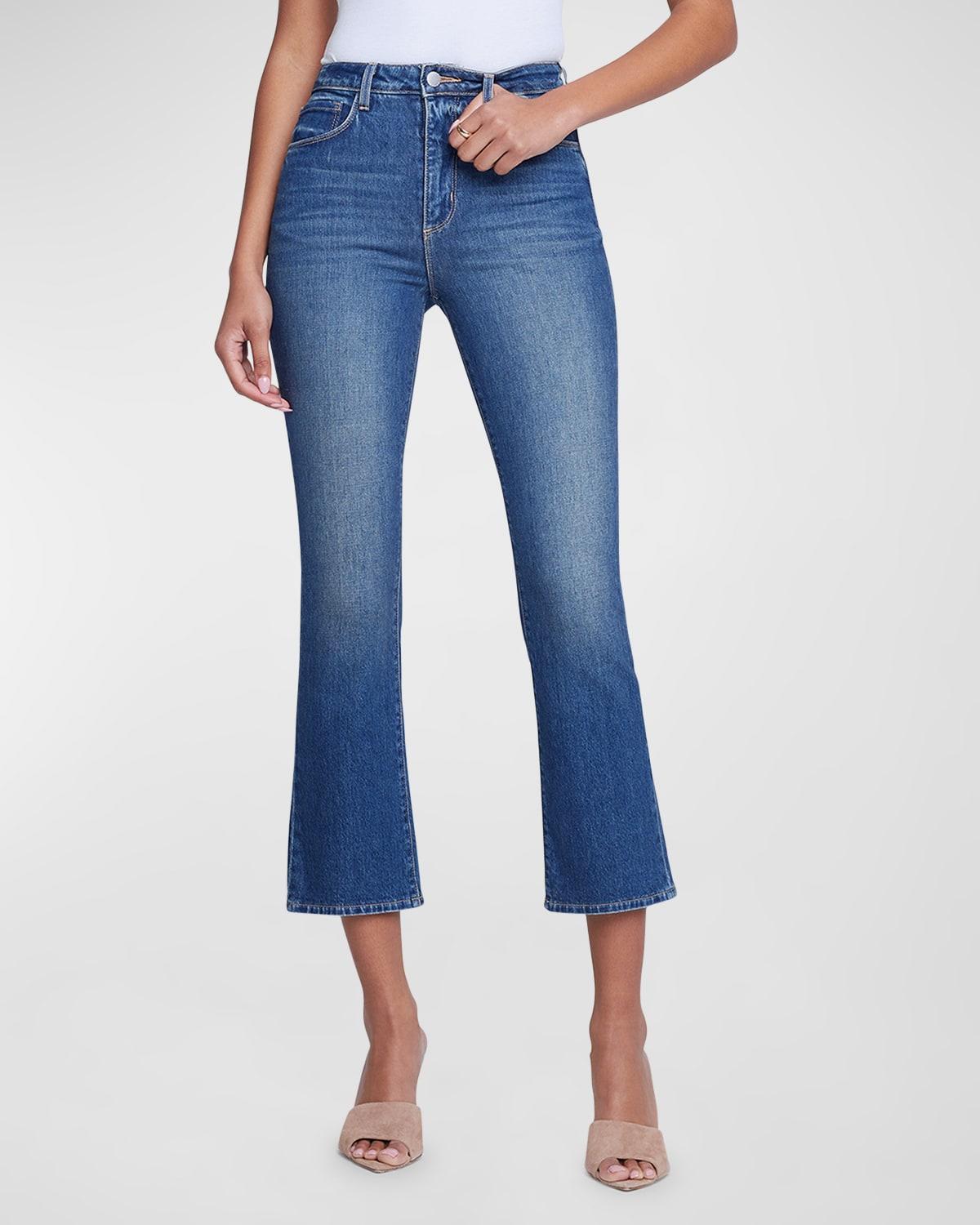 Womens Mira Crop Micro Boot-Cut Jeans Product Image