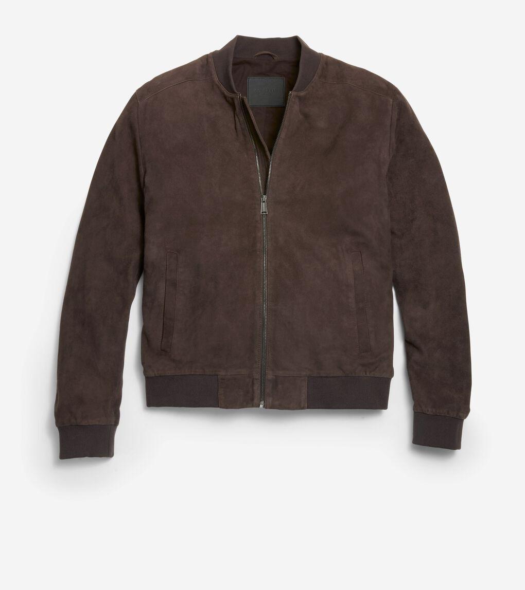 Men's Zip-up Suede Jacket Product Image