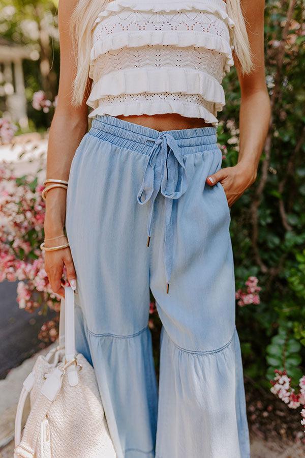 The Elizabeth High Waist Chambray Pants Product Image