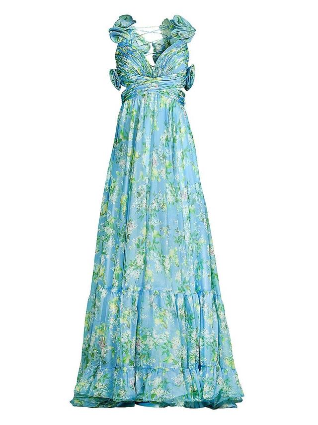 Womens Ieena Floral Chiffon Gown Product Image