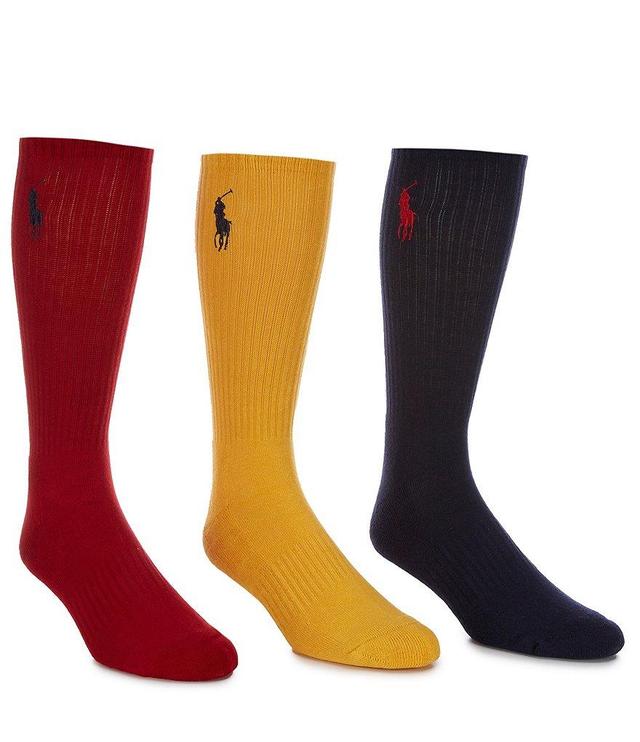 Polo Ralph Lauren Classic Embroidered Big Pony Crew Socks 3-Pack Product Image