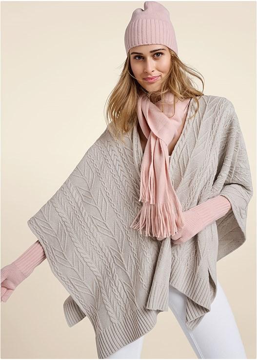 Sweater Knit Poncho Product Image