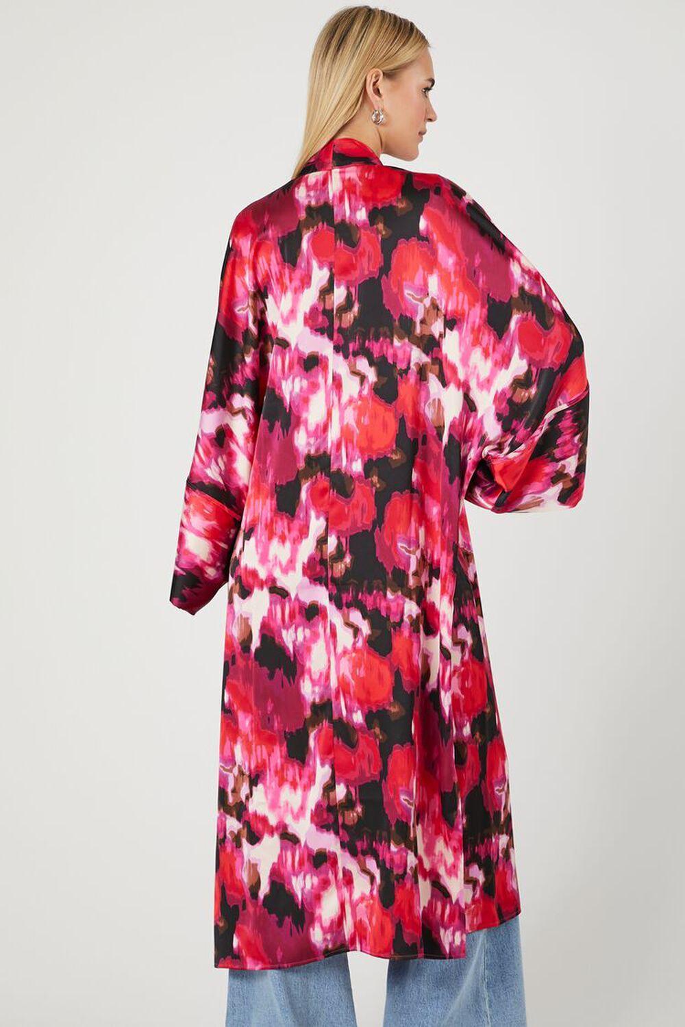 Satin Abstract Print Kimono | Forever 21 Product Image