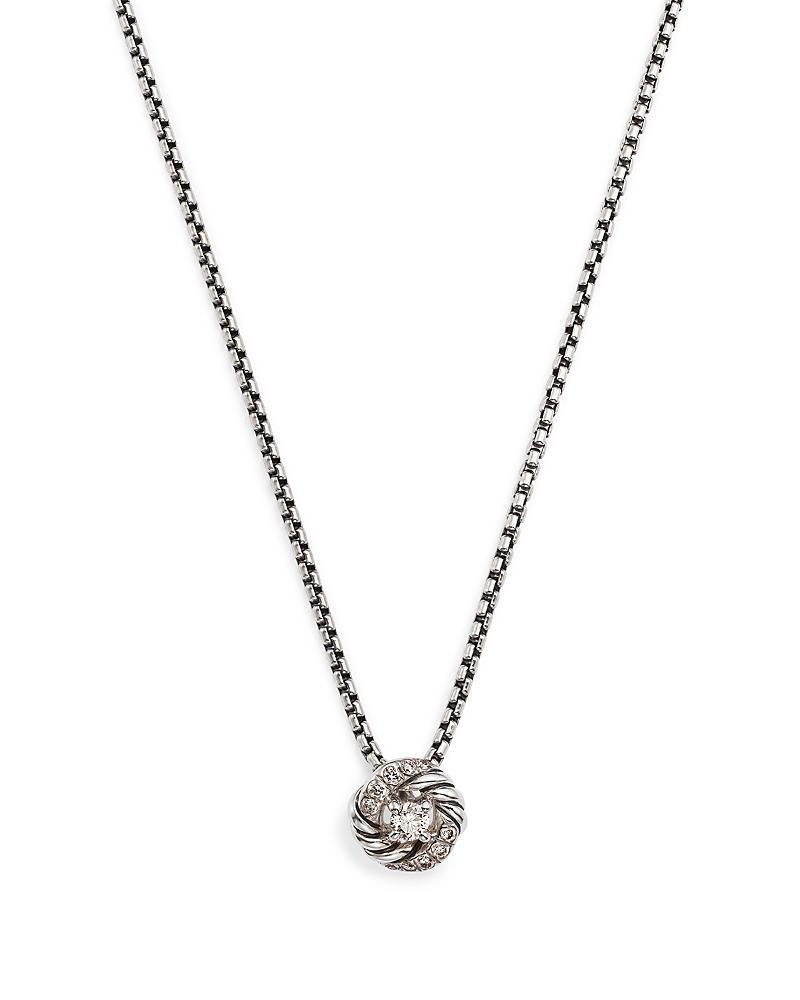 David Yurman Sterling Silver Petite Infinity Pendant Necklace with Diamonds, 17 Product Image