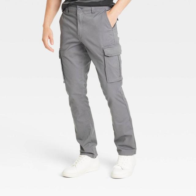 Mens Regular Fit Straight Cargo Pants - Goodfellow & Co Gray 38x30 Product Image