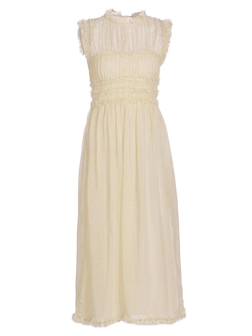 Womens Aberdeen Wool Pleated Midi-Dress Product Image