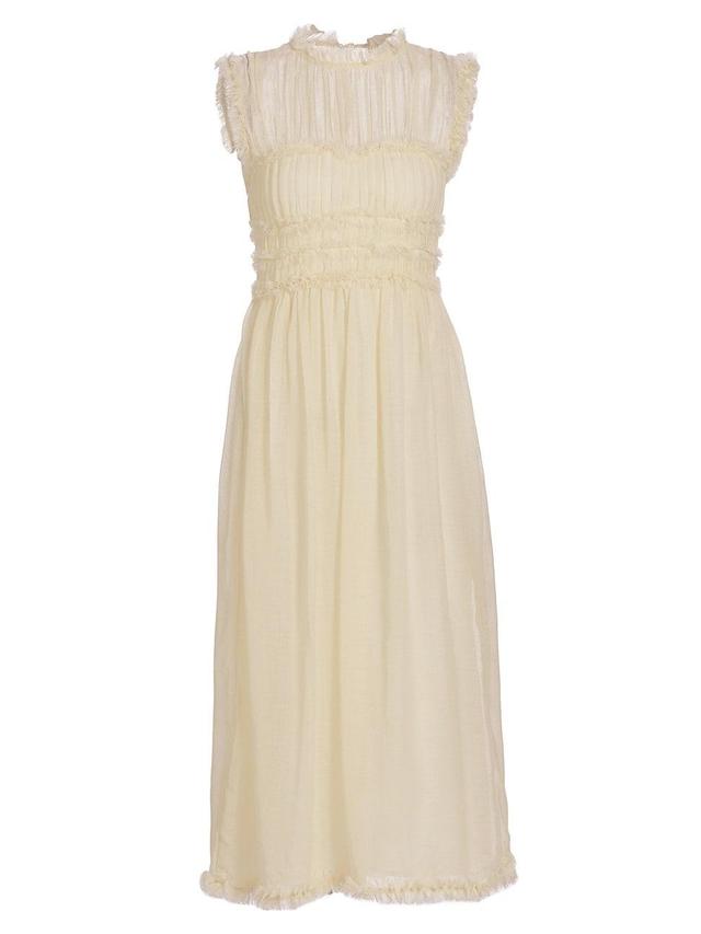 Womens Aberdeen Wool Pleated Midi-Dress Product Image