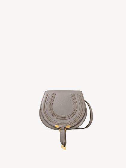 Small Marcie saddle bag in grained leather Product Image