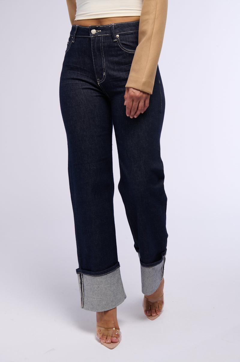 RILEY CUFFED HEM RELAXED FIT DENIM Product Image