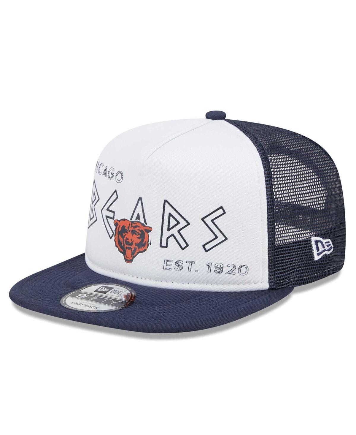 Mens New Era White Chicago Bears Banger 9FIFTY Trucker Snapback Hat - White Product Image