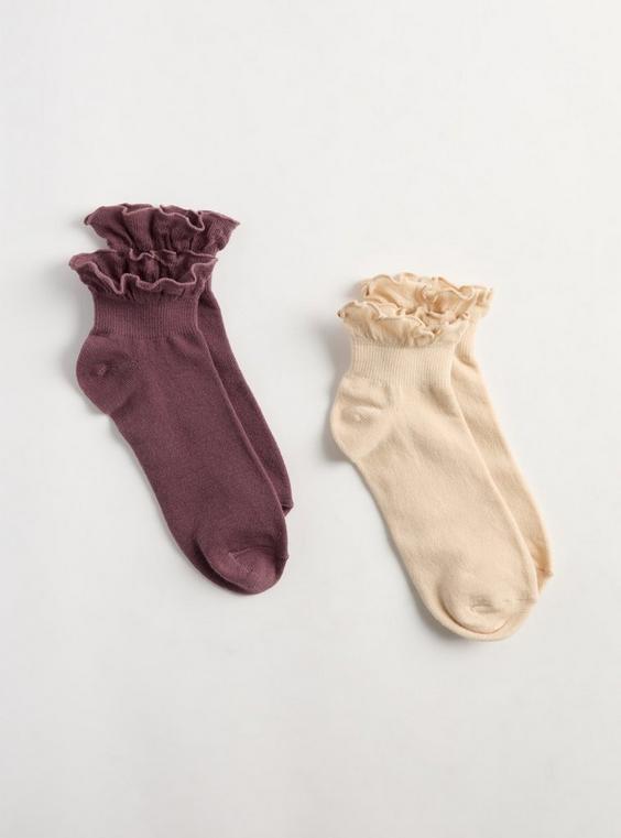 Ruffle Quarter Crew 2 Pack Socks Product Image