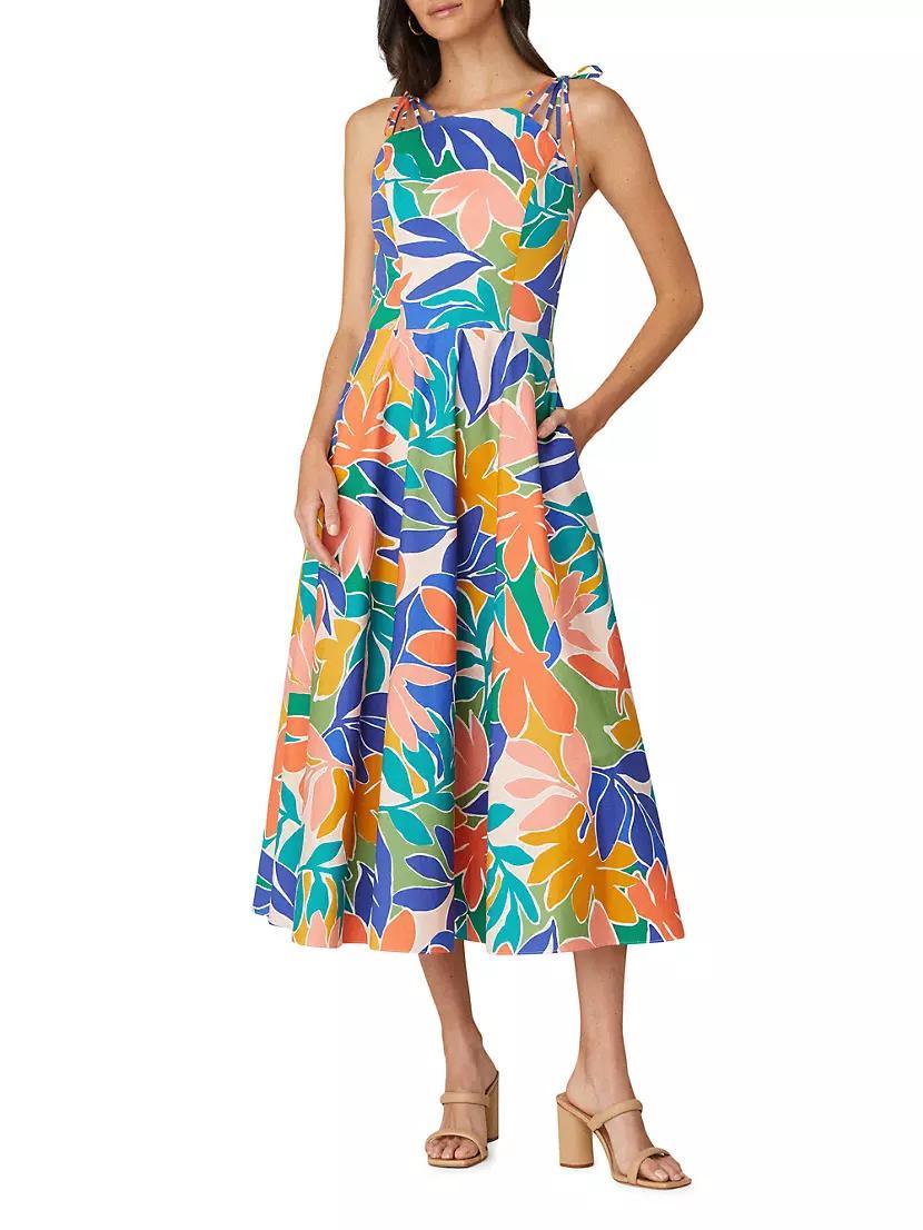 Willow Floral Cotton-Blend Midi-Dress Product Image