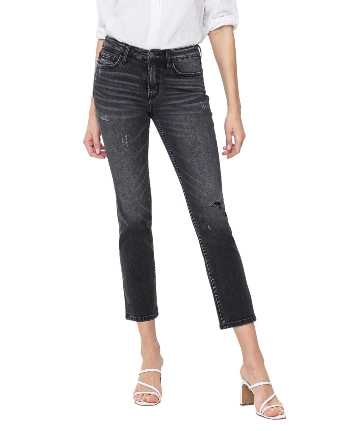 Flying Monkey Womens Mid Rise Slim Straight Jeans Product Image