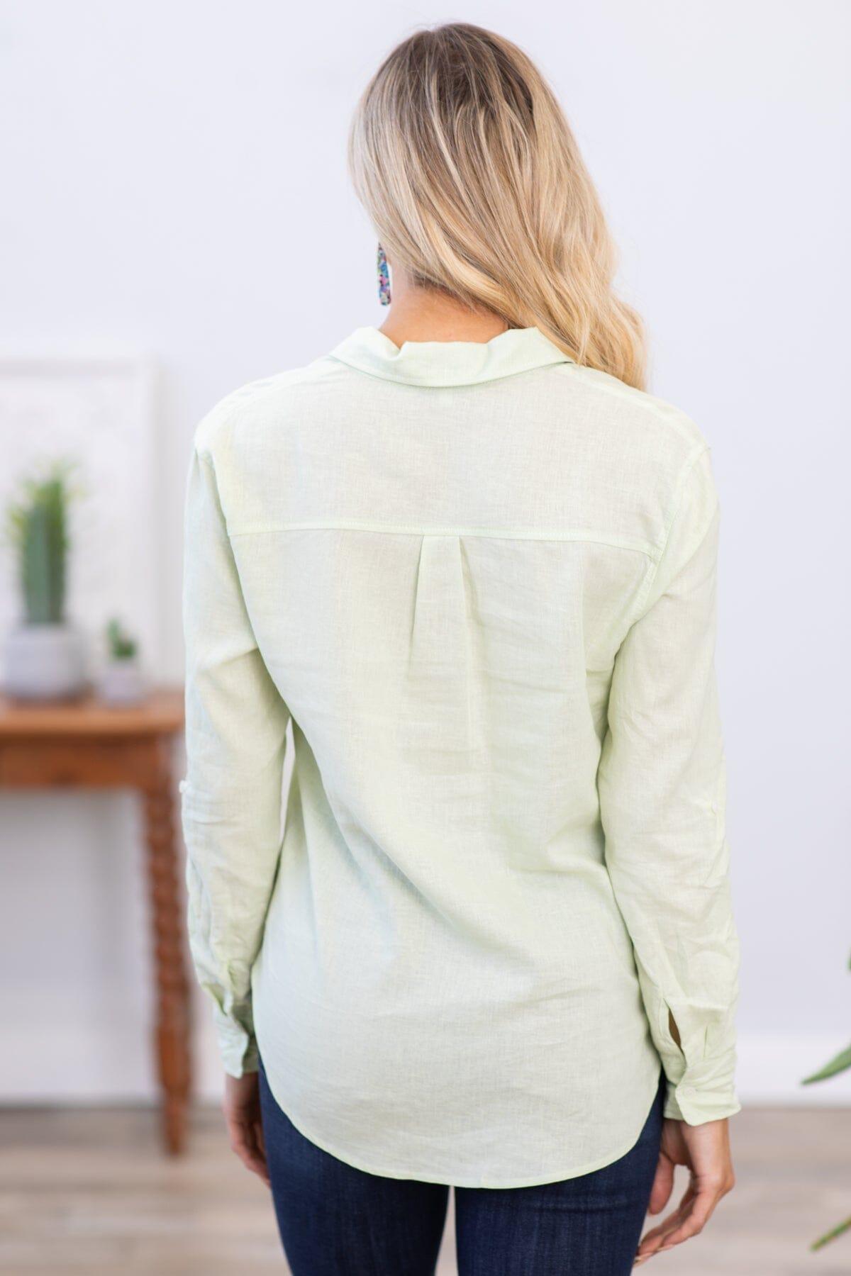 Green Button Up Top Product Image