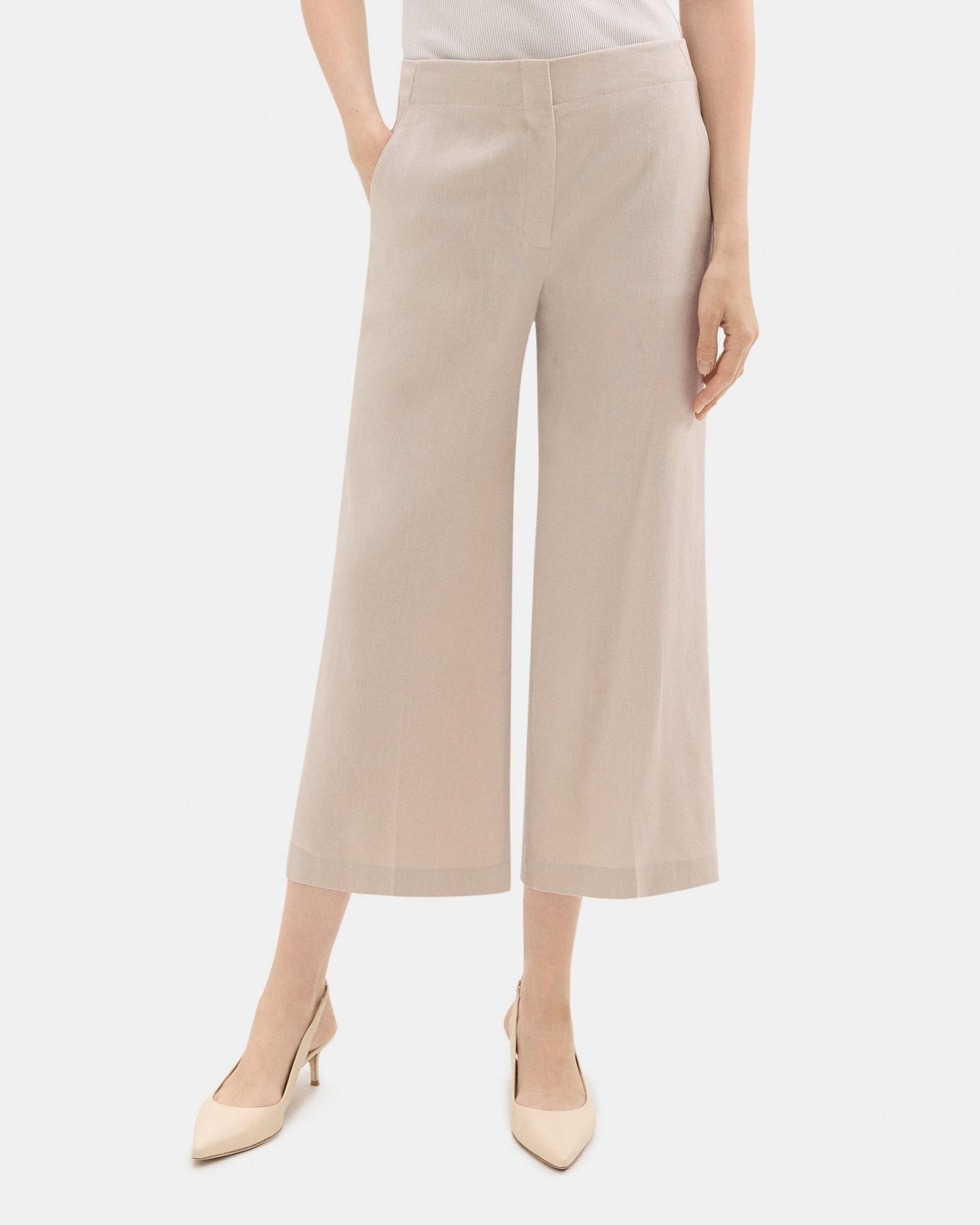 Wide-Leg Pant in Stretch Linen-Blend Product Image