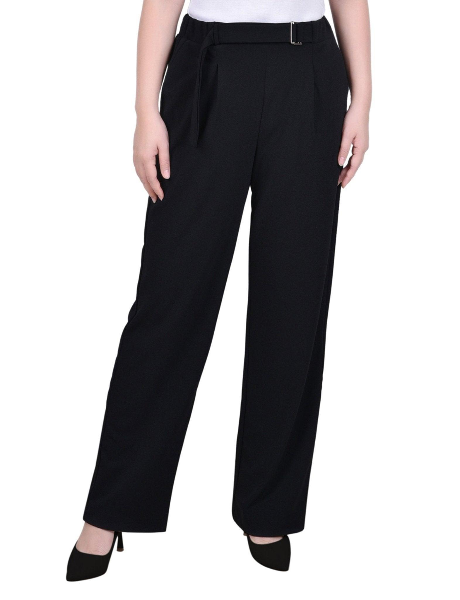 Belted Scuba Crepe Pants - Petite Product Image