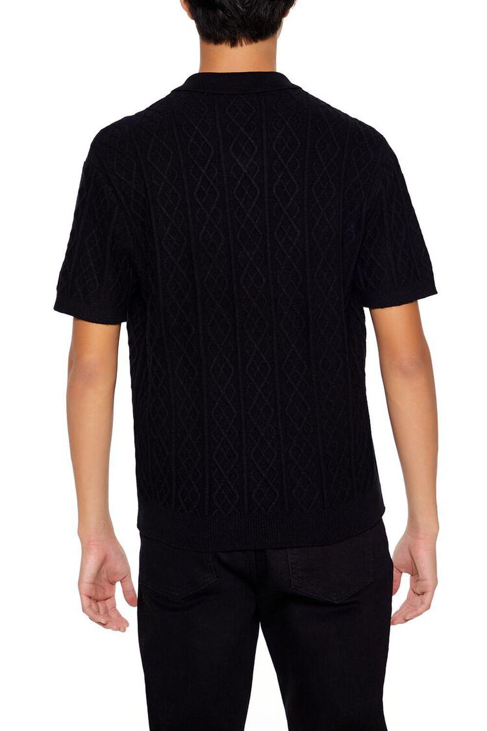 Geo Sweater-Knit Polo Shirt | Forever 21 Product Image