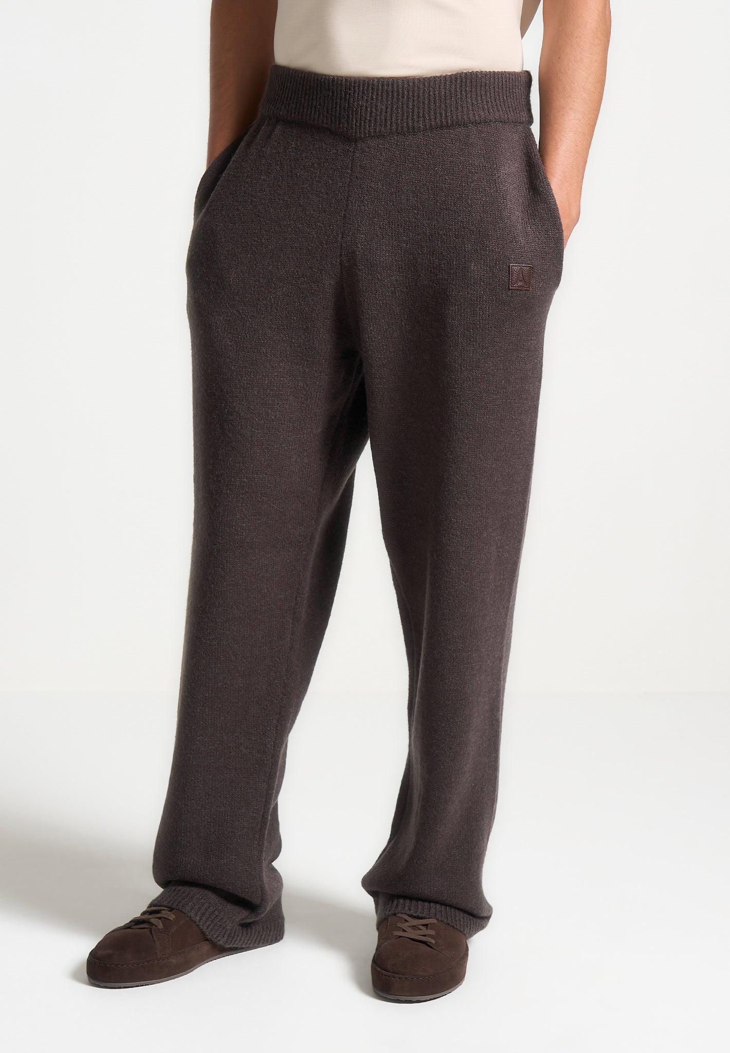 Signature Mohair-Blend Joggers - Brown Male Product Image