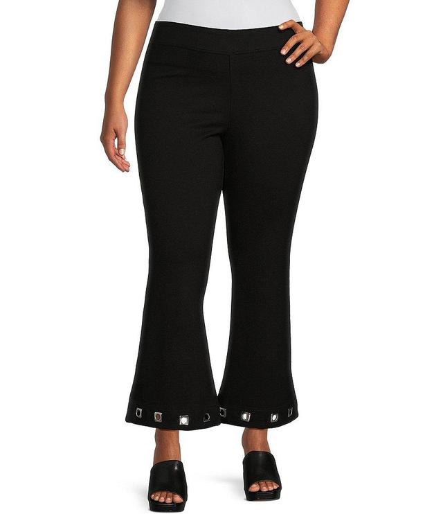 Slim Factor by Investments Plus Size Classic Waist Kick Flare Square Grommet Pants Product Image