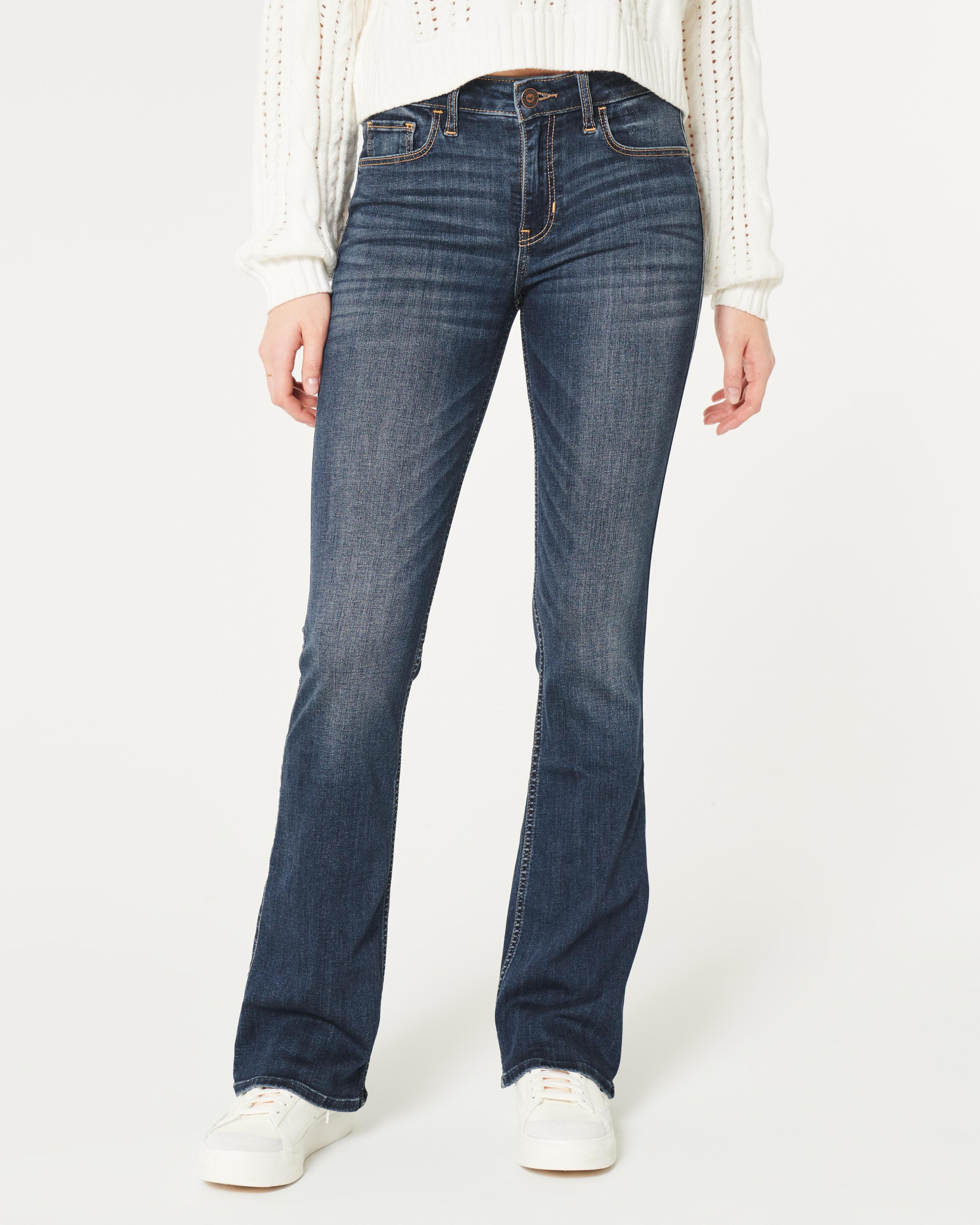 Mid-Rise Dark Wash Boot Jeans Product Image