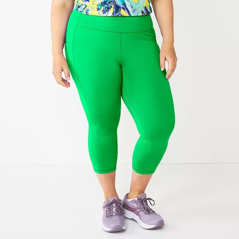 Plus Size Tek Gear Ultrastretch Pocket High-Waisted Capri Leggings, Womens Product Image