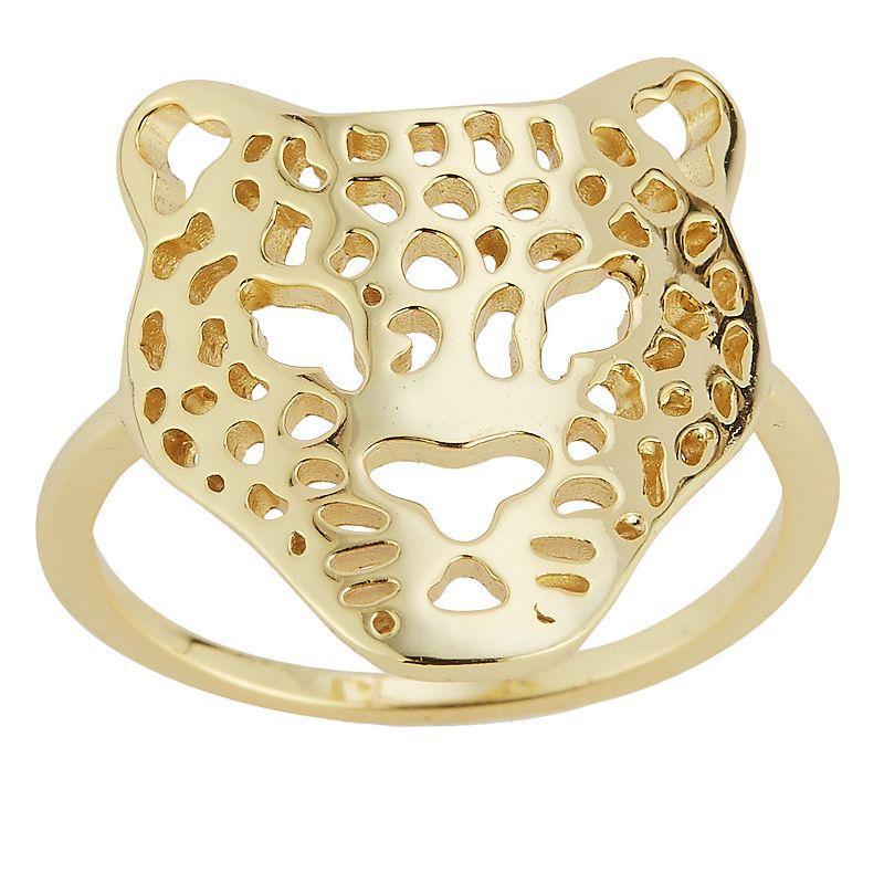 Sunkissed Sterling Sterling Silver Leopard Ring, Womens Gold Tone Product Image