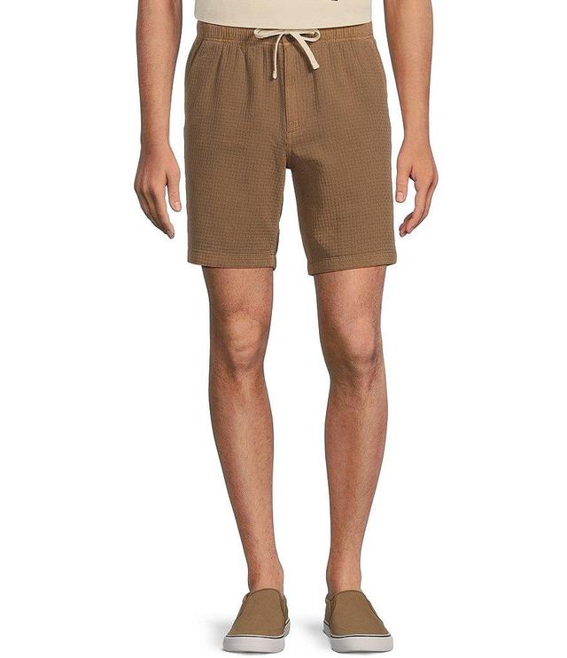 Rowm Crafted Solid Drawstring Textured Solid 8#double; Inseam Shorts Product Image